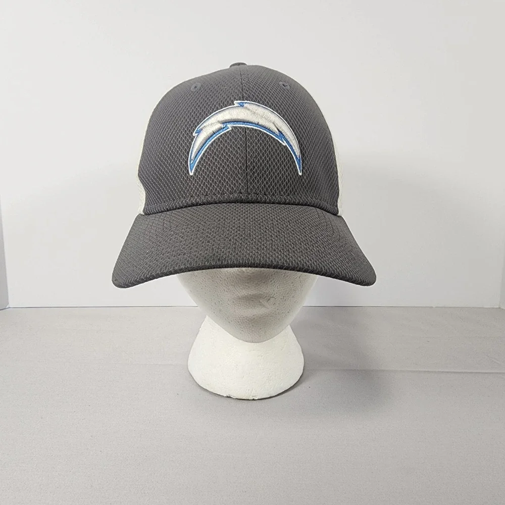 New Era Los Angeles Chargers Hat Mens Grey White Mesh Textured Baseball Cap